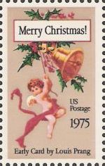 Non-denominated 10-cent U.S. postage stamp picturing part of Christmas card