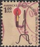 $1 U.S. postage stamp picturing lamp