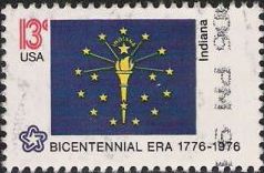 13-cent U.S. postage stamp picturing Indiana state flag