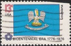 13-cent U.S. postage stamp picturing Louisiana state flag