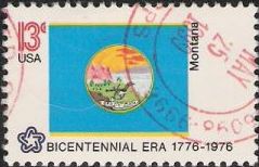 13-cent U.S. postage stamp picturing Montana state flag