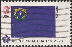 13-cent U.S. postage stamp picturing Nevada state flag