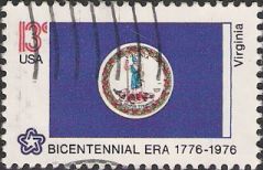 13-cent U.S. postage stamp picturing Virginia state flag
