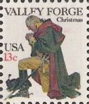 13-cent U.S. postage stamp picturing George Washington in prayer at Valley Forge