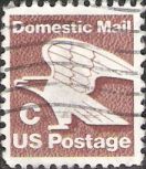 Brown non-denominated 20-cent U.S. postage stamp picturing eagle and letter 'C'