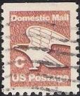 Brown non-denominated 20-cent U.S. postage stamp picturing eagle and letter 'C'