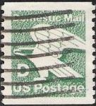 Green non-denominated 22-cent U.S. postage stamp picturing eagle and letter 'D'