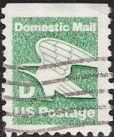 Green non-denominated 22-cent U.S. postage stamp picturing eagle and letter 'D'