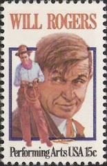 15-cent U.S. postage stamp picturing Will Rogers