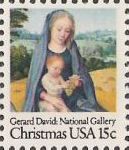 15-cent U.S. postage stamp picturing David's Madonna and child painting