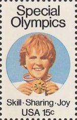 15-cent U.S. postage stamp picturing child with medal