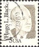 Olive 5-cent U.S. postage stamp picturing Hugo L. Black