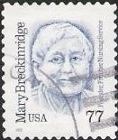 Blue 77-cent U.S. postage stamp picturing Mary Breckinridge