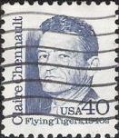 Blue 40-cent U.S. postage stamp picturing Claire Chennault