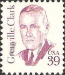 Purple red 39-cent U.S. postage stamp picturing Grenville Clark