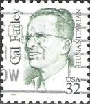 Green 32-cent U.S. postage stamp picturing Cal Farley