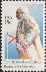 15-cent U.S. postage stamp picturing Bernardo de Galvez