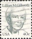 Green 40-cent U.S. postage stamp picturing Lillian M. Gilbreth