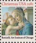 Non-denominated 20-cent U.S. postage stamp picturing Botticelli's Madonna and child painting