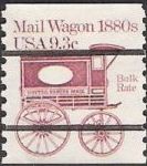 Rose 9.3-cent U.S. postage stamp picturing mail wagon