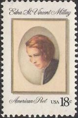 18-cent U.S. postage stamp picturing Edna St. Vincent Millay