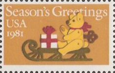 Non-denominated 20-cent U.S. postage stamp picturing toys