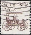 Brown 18-cent U.S. postage stamp picturing surrey