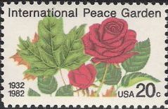 20-cent U.S. postage stamp picturing roses