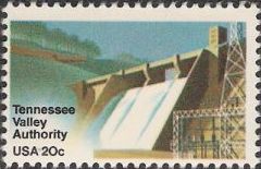 20-cent U.S. postage stamp picturing dam