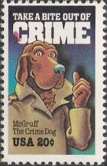20-cent U.S. postage stamp picturing McGruff the Crime Dog