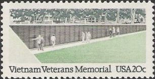 20-cent U.S. postage stamp picturing Vietnam Veterans Memorial