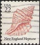 Pink 22-cent U.S. postage stamp picturing New England Neptune
