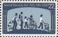 22-cent U.S. postage stamp picturing people