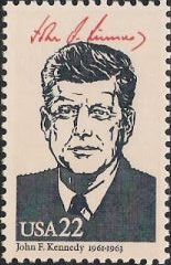 22-cent U.S. postage stamp picturing John F. Kennedy