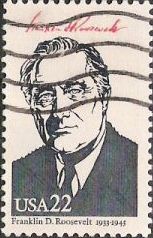 22-cent U.S. postage stamp picturing Franklin D. Roosevelt