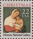 22-cent U.S. postage stamp picturing Moroni's Madonna and child painting