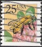 25-cent U.S. postage stamp picturing honeybee
