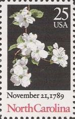 25-cent U.S. postage stamp picturing blossoms