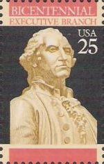 25-cent U.S. postage stamp picturing George Washington
