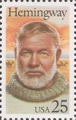 25-cent U.S. postage stamp picturing Ernest Hemingway