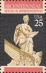 25-cent U.S. postage stamp picturing statue