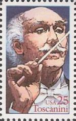25-cent U.S. postage stamp picturing Arturo Toscanini