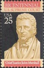 25-cent U.S. postage stamp picturing John Marshall