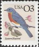 3-cent U.S. postage stamp picturing eastern bluebird