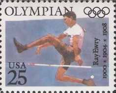 25-cent U.S. postage stamp picturing Ray Ewry