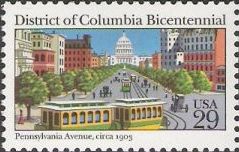 29-cent U.S. postage stamp picturing street scene from Washington, D.C.