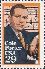 29-cent U.S. postage stamp picturing Cole Porter and sheet music