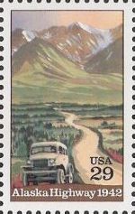 29-cent U.S. postage stamp picturing Alaska Highway