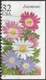 Anemone 32-cent U.S. postage stamp picturing anemone