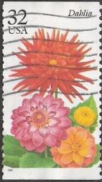 Dahlia 32-cent U.S. postage stamp picturing dahlia